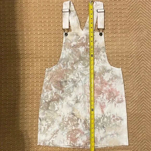 NWT Wild Fable Cream and Pink Tie-Dye Overalls Dress - Picture 5 of 6